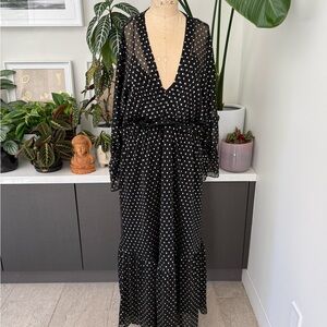 IRO Black and White Long Sleeve Dress